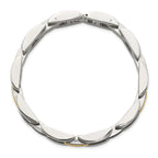 Men's Polished Stainless Steel 14K Gold Accent Link Bracelet 11mm 8.25in