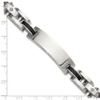 Men's Polished Diamond Stainless Steel ID Bracelet 11mm