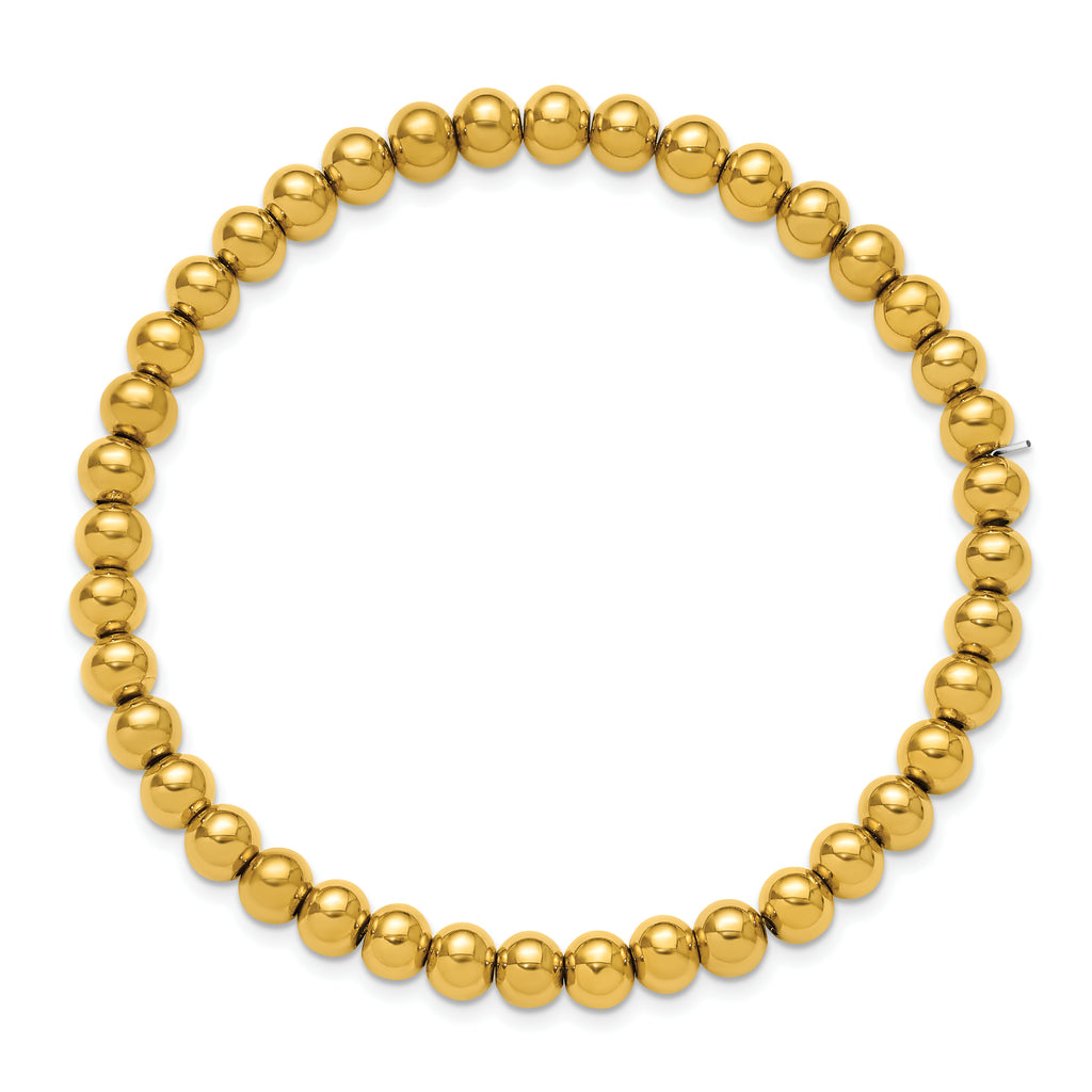 Men's Polished Gold-Tone Stainless Steel Bracelet 6mm