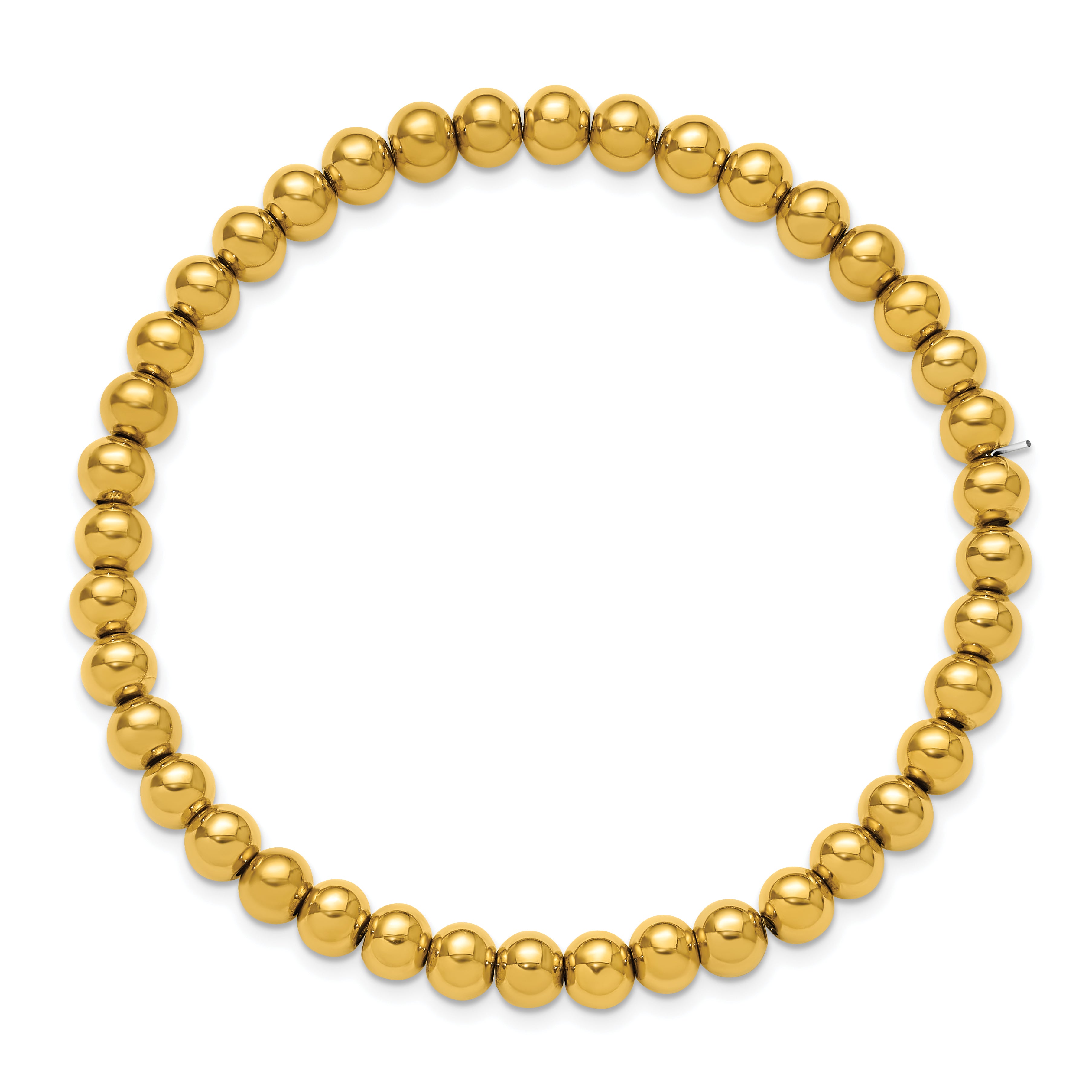Men's Polished Gold-Tone Stainless Steel Bracelet 6mm