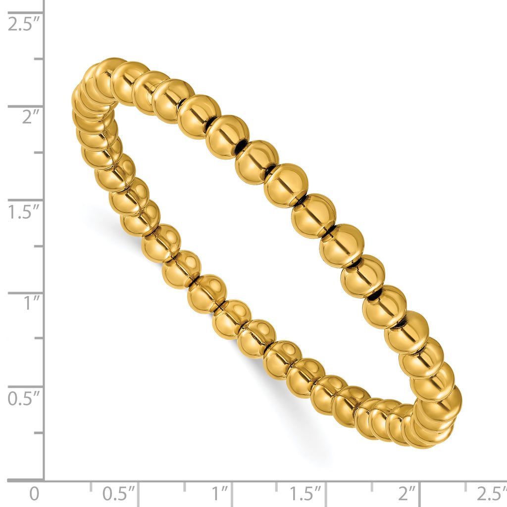 Men's Polished Gold-Tone Stainless Steel Bracelet 6mm