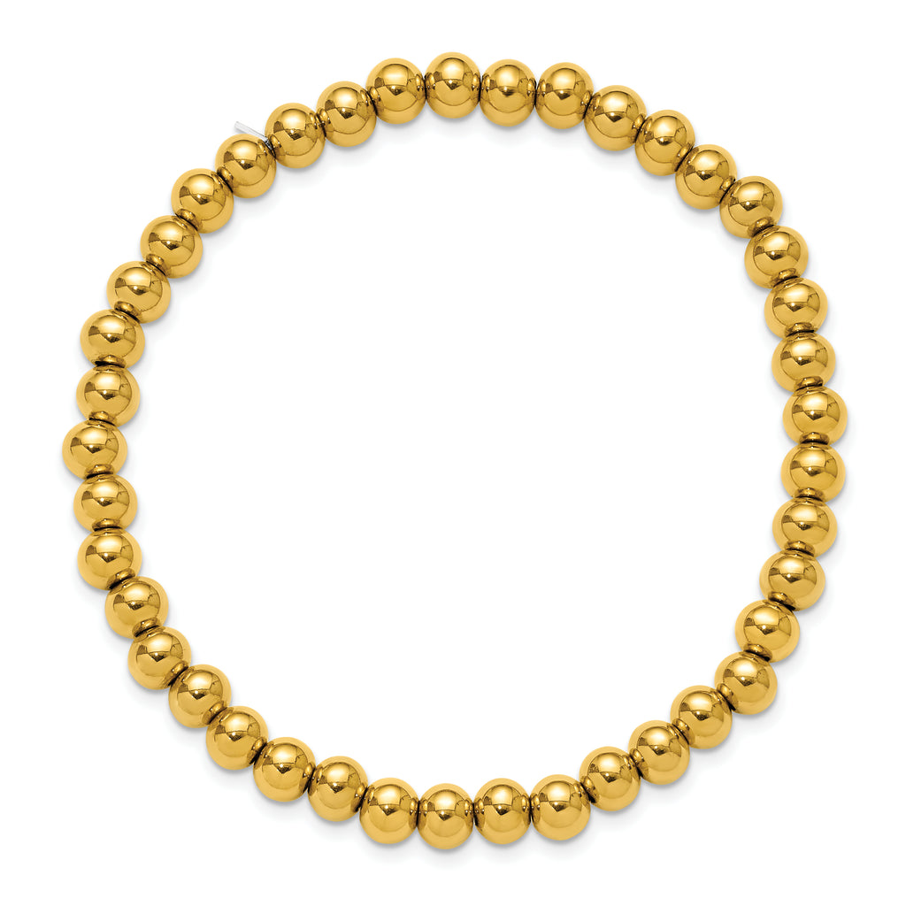 Men's Polished Gold-Tone Stainless Steel Bracelet 6mm 8.25in
