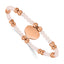 Rose-Tone Polished Pink Other Quartz Heart Stainless Steel Bracelet 6mm