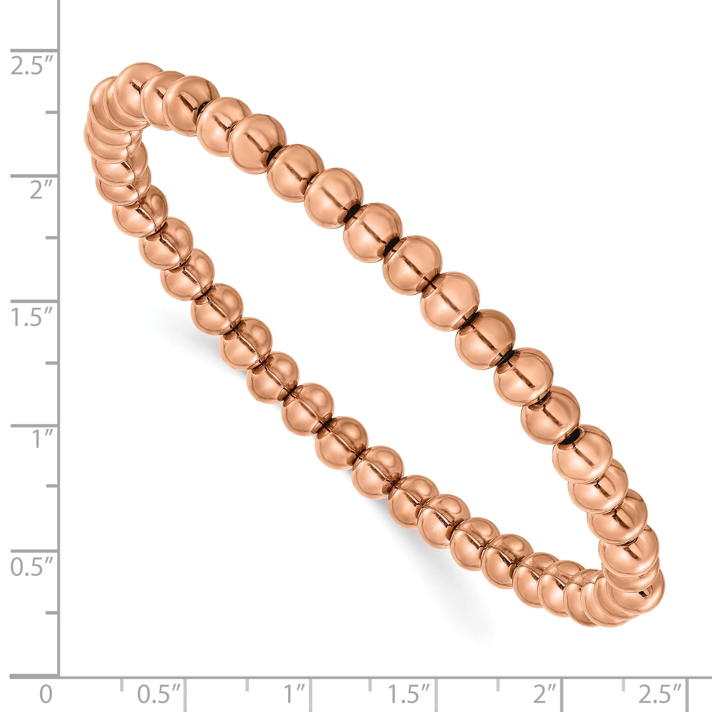 Polished Rose-Tone Stainless Steel Bracelet 6mm