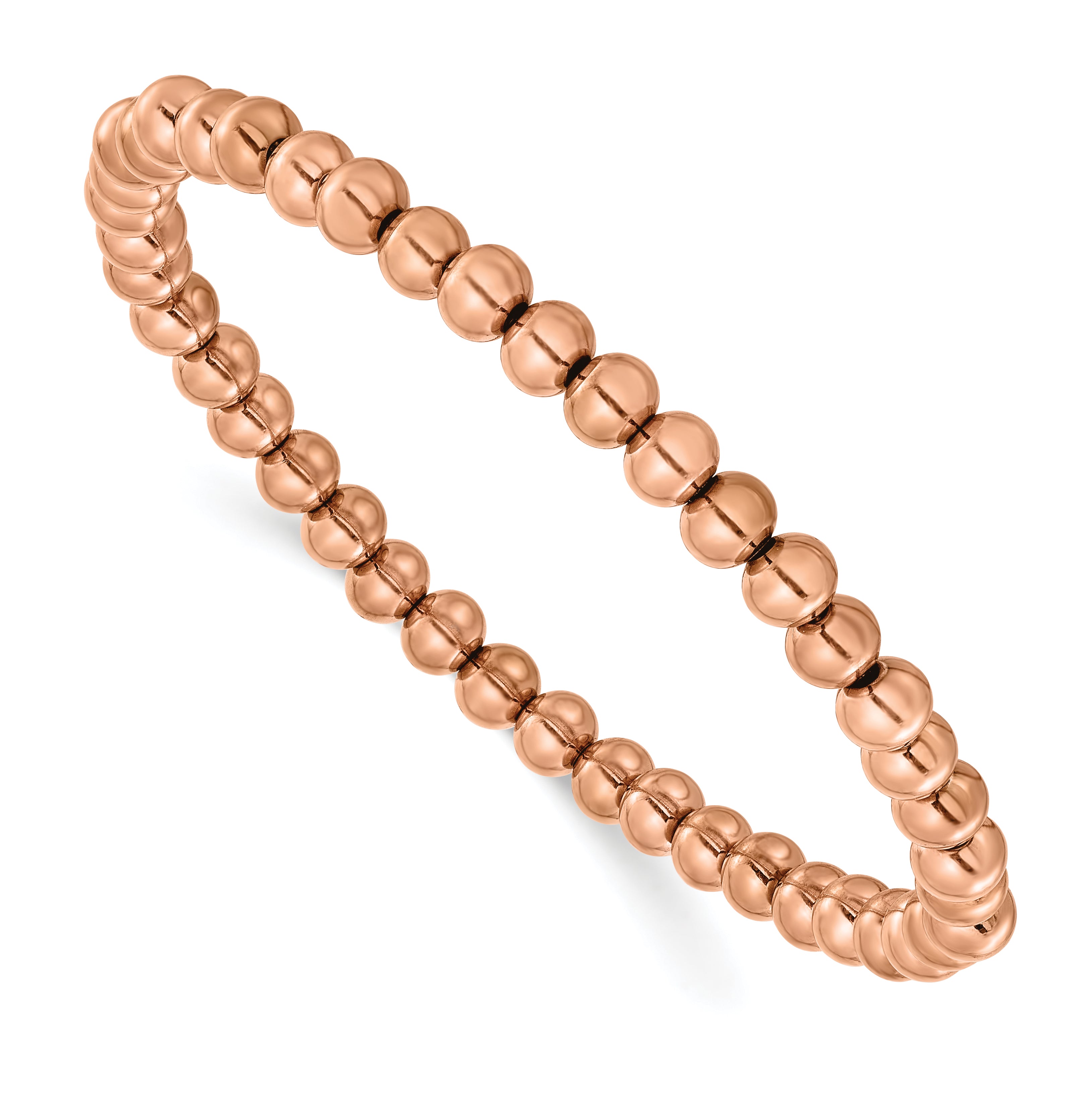 Polished Rose-Tone Stainless Steel Bracelet 6mm