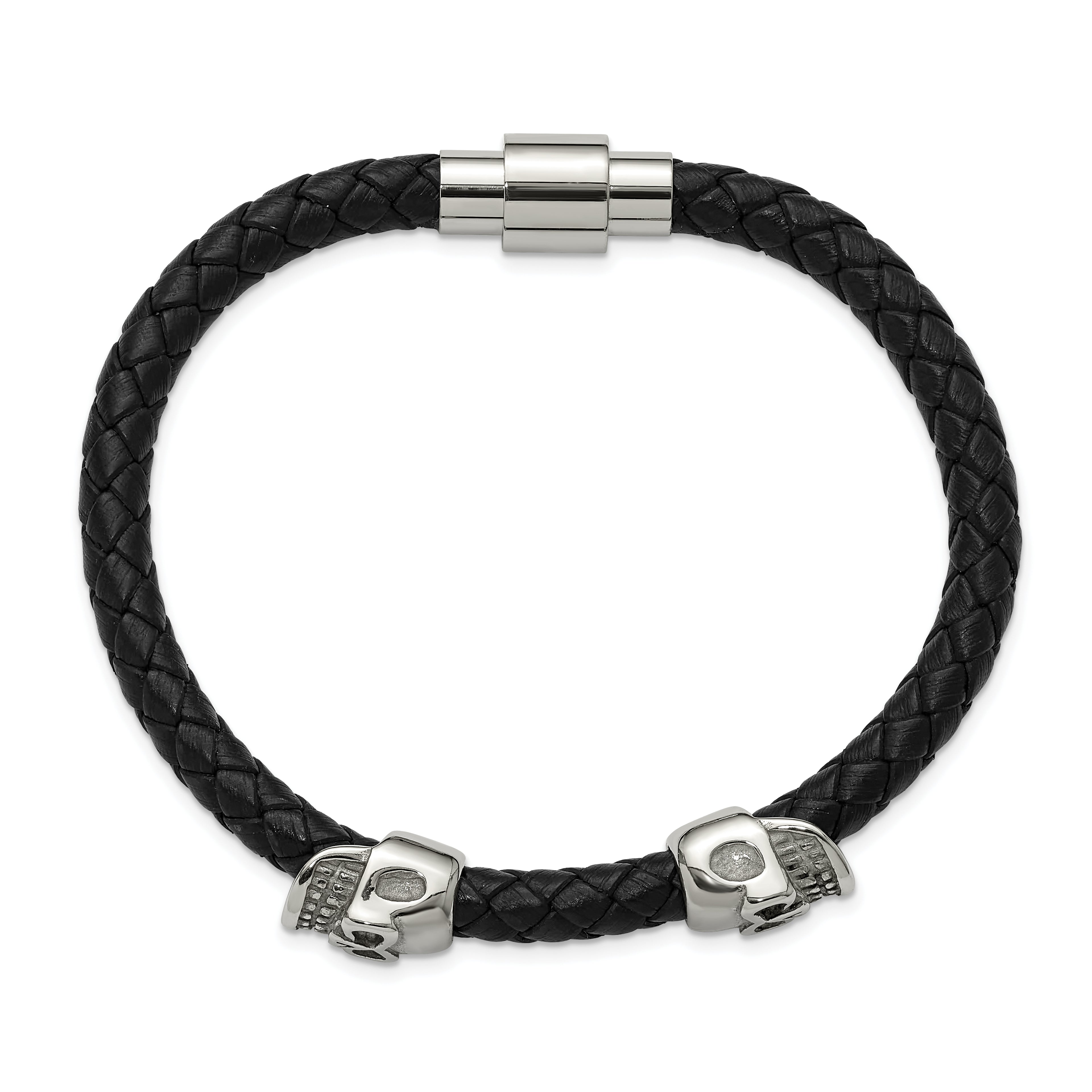Men's Polished Skull Stainless Steel Bracelet