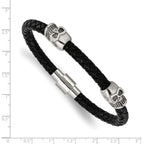 Men's Polished Skull Stainless Steel Bracelet