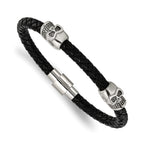 Men's Polished Skull Stainless Steel Bracelet