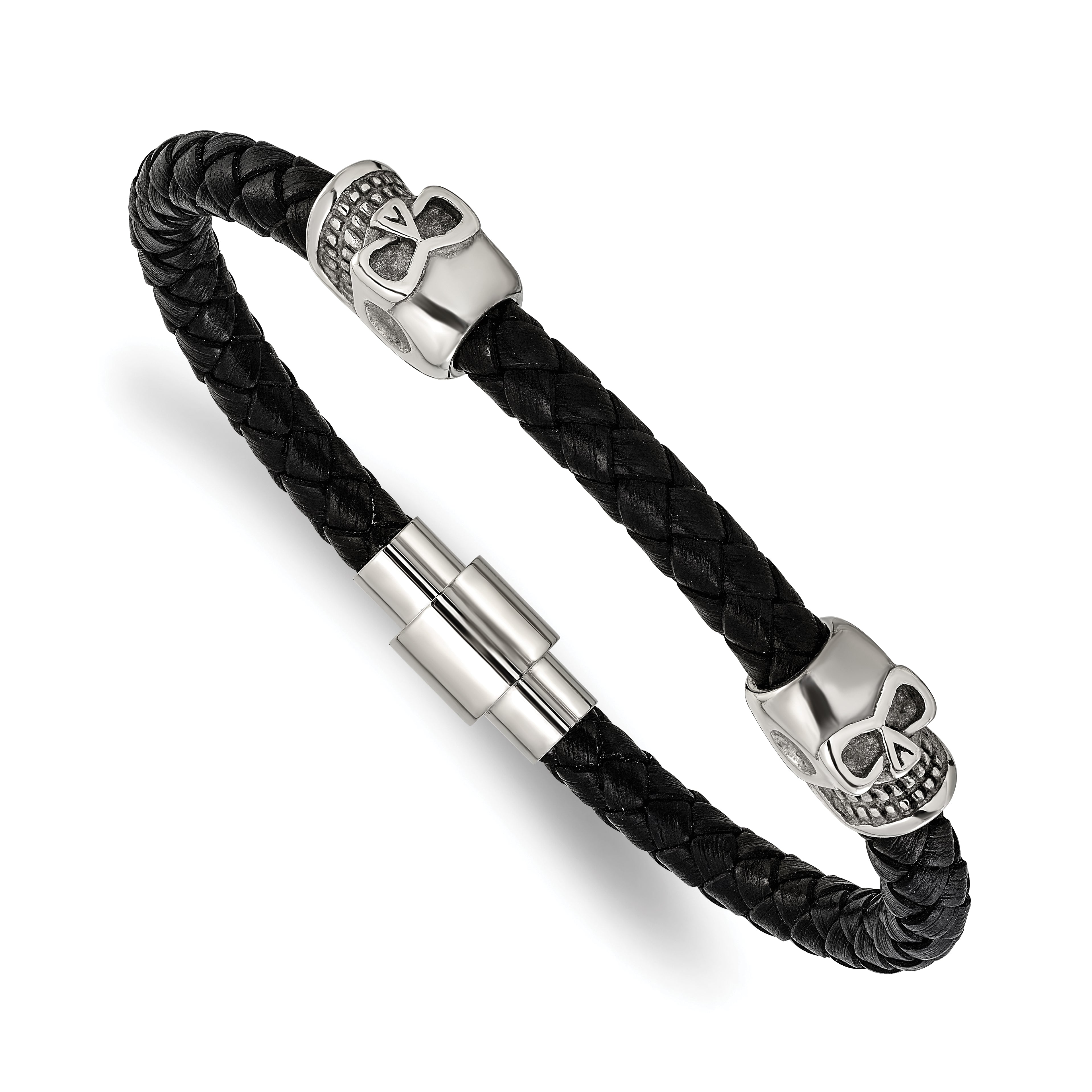 Men's Polished Skull Stainless Steel Bracelet