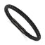 Men's Black Ion-Plated Polished Leather Stainless Steel Bracelet 6.5mm