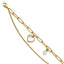 Gold-Tone Polished Mother of Pearl Heart Stainless Steel Bracelet 4.4mm