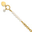 Gold-Tone Polished Freshwater Cultured Pearl Heart Stainless Steel Bracelet 6mm
