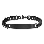 Men's Brushed and Polished Black Stainless Steel ID Bracelet 9mm