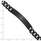 Men's Brushed and Polished Black Stainless Steel ID Bracelet 9mm