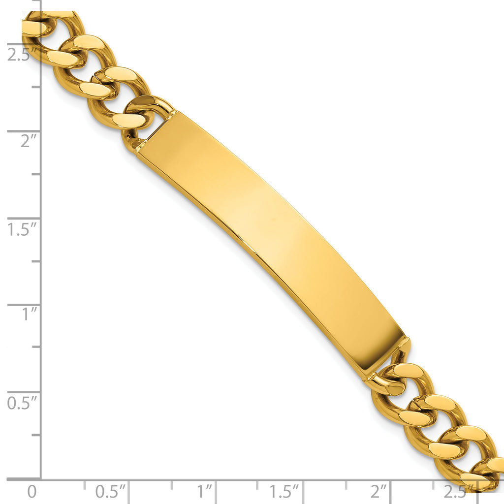 Men's Polished Gold-Tone Stainless Steel ID Bracelet 9mm