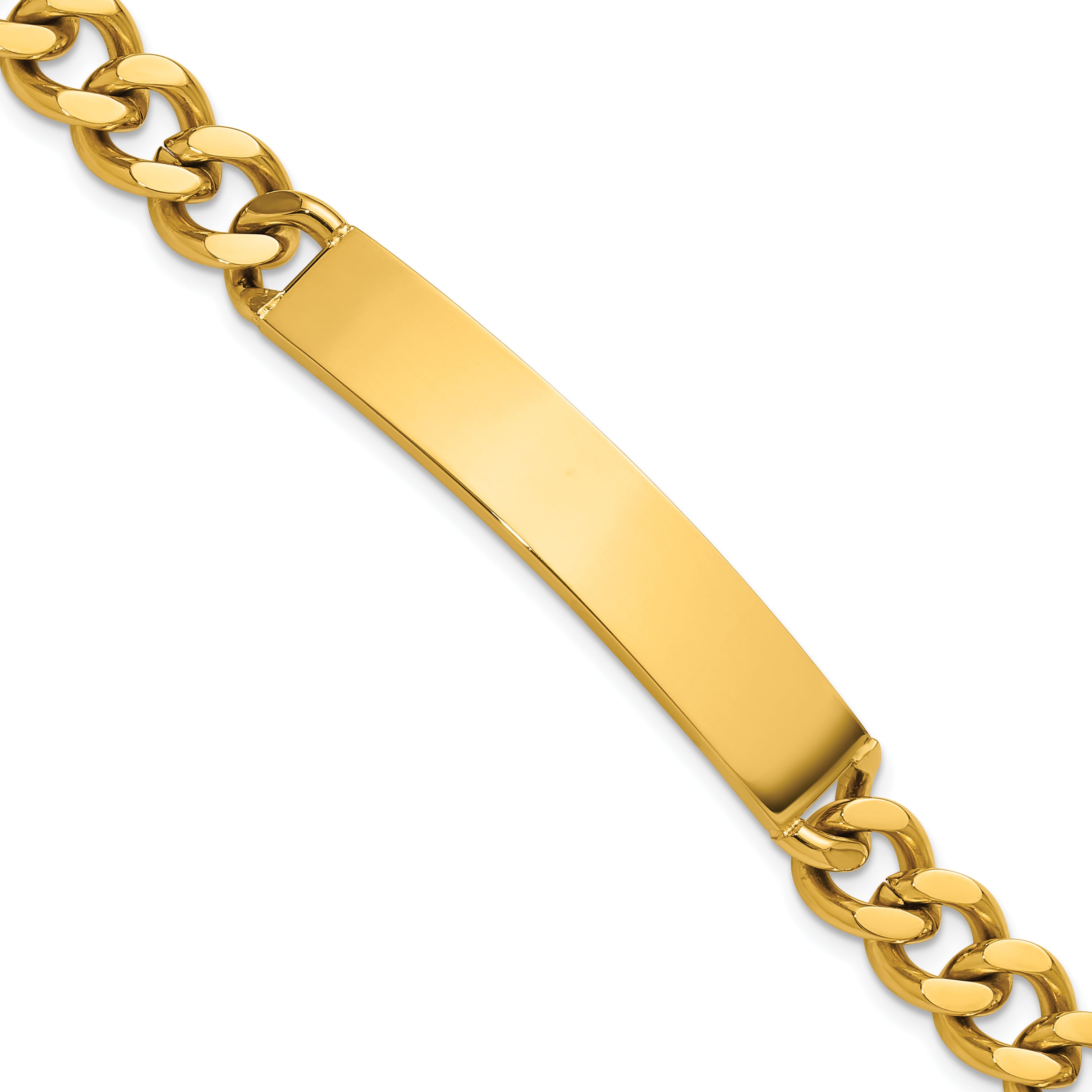 Men's Polished Gold-Tone Stainless Steel ID Bracelet 9mm