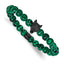 Men's Black Ion-Plated Polished Malachite Stainless Steel Bracelet 8mm