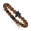 Men's Gold-Tone Polished Brown Tiger's Eye Stainless Steel Bracelet 8.5mm