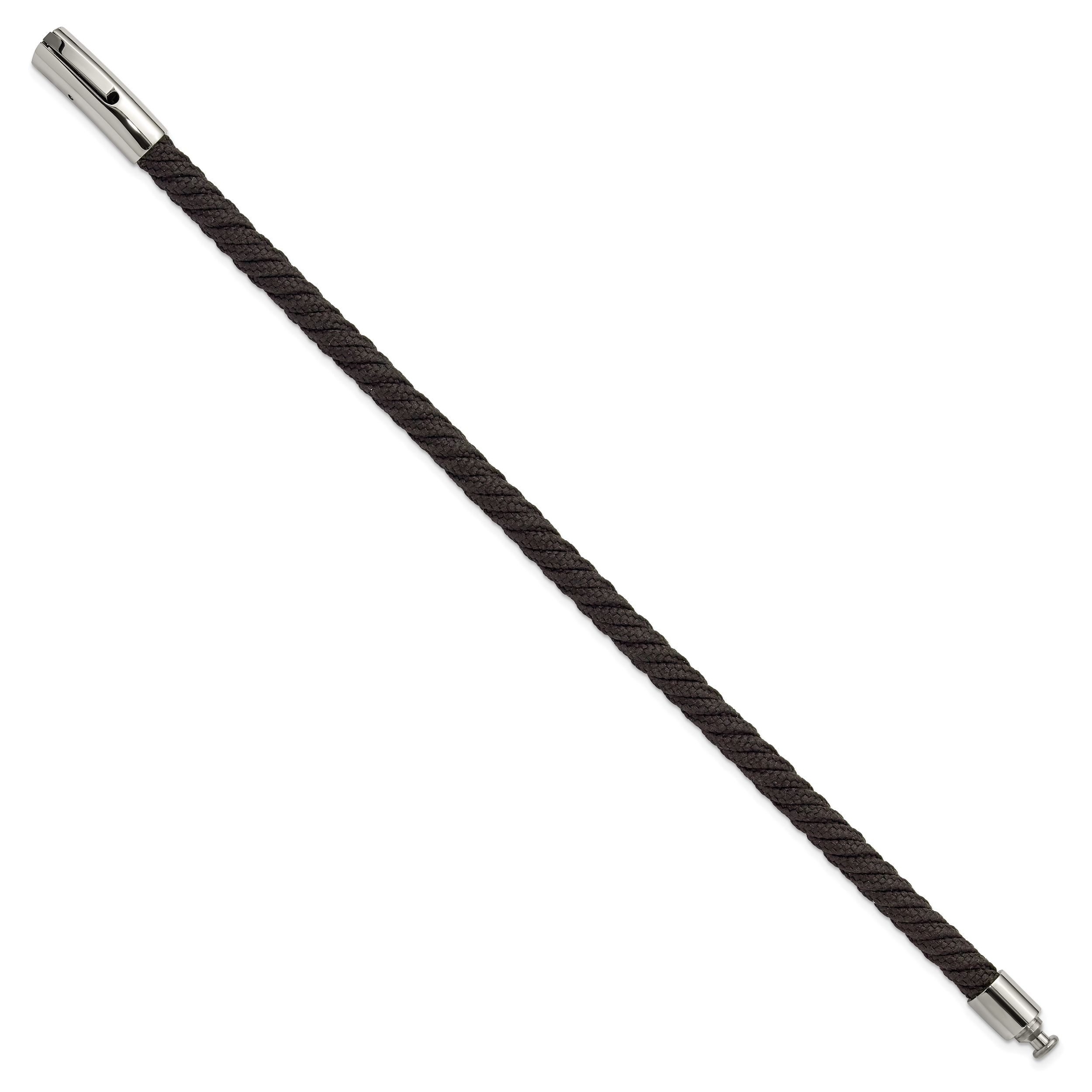 Men's Polished Stainless Steel Bracelet 5mm 8in Secondary image