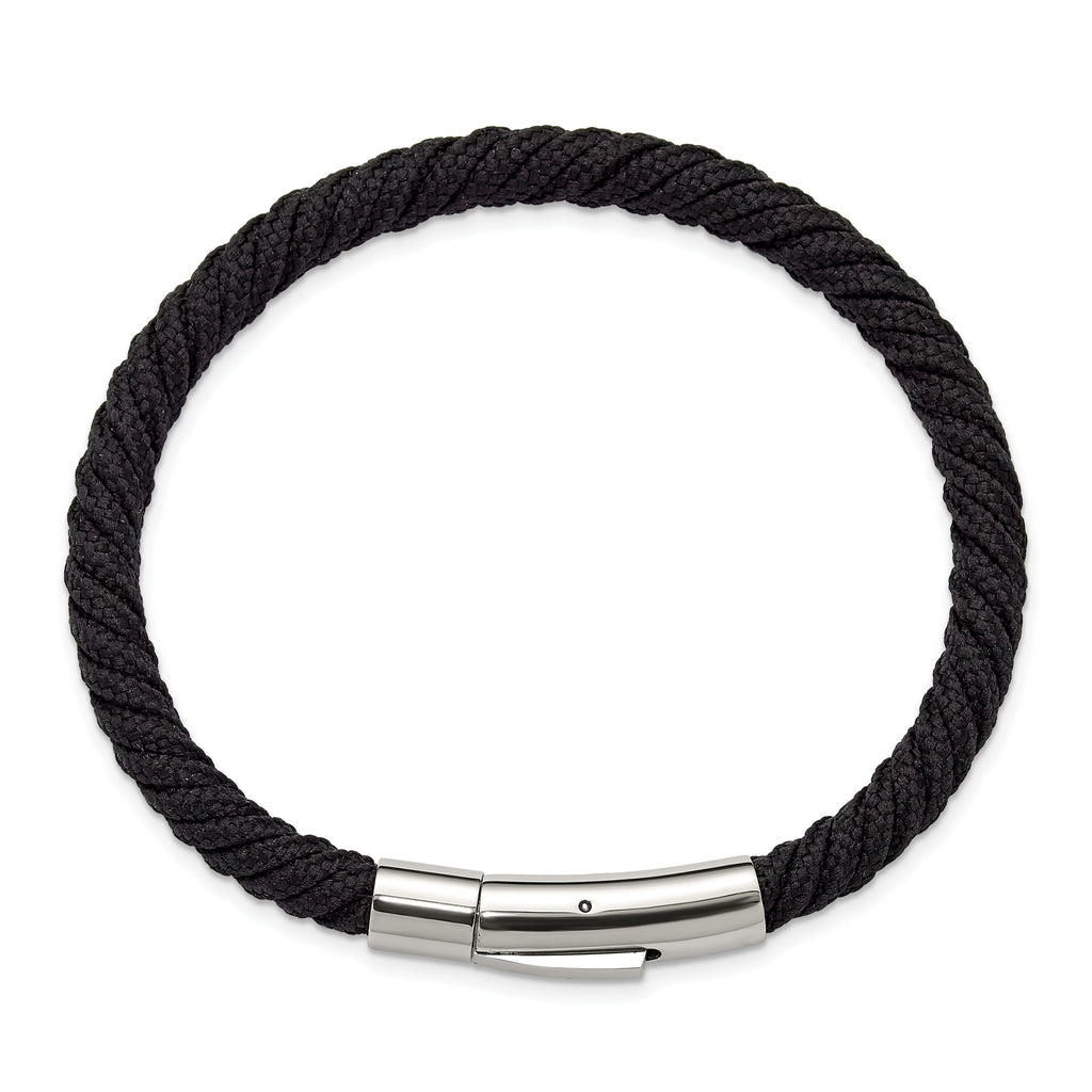 Men's Polished Stainless Steel Bracelet 5mm 8in