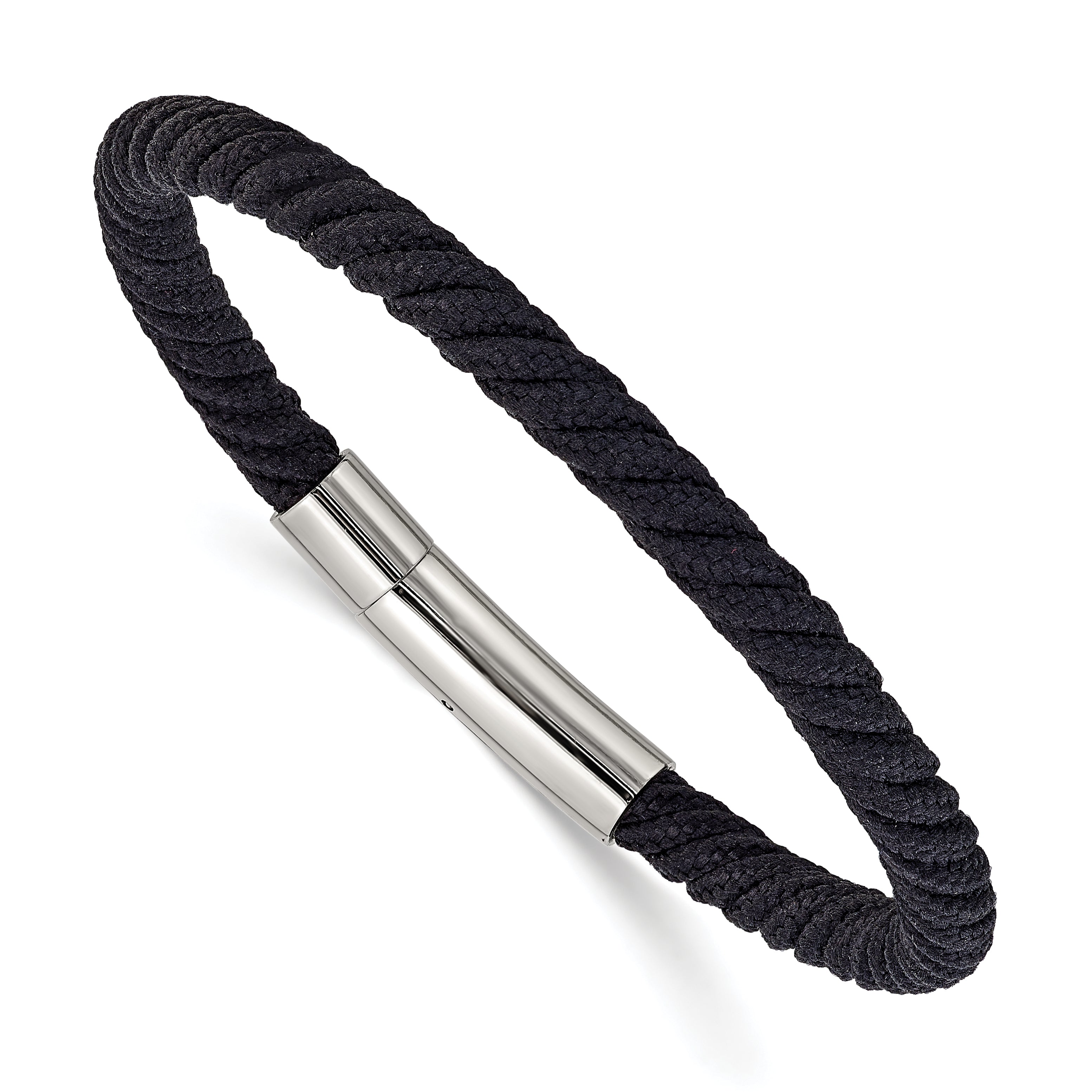 Men's Polished Stainless Steel Bracelet 5mm 8in Main image