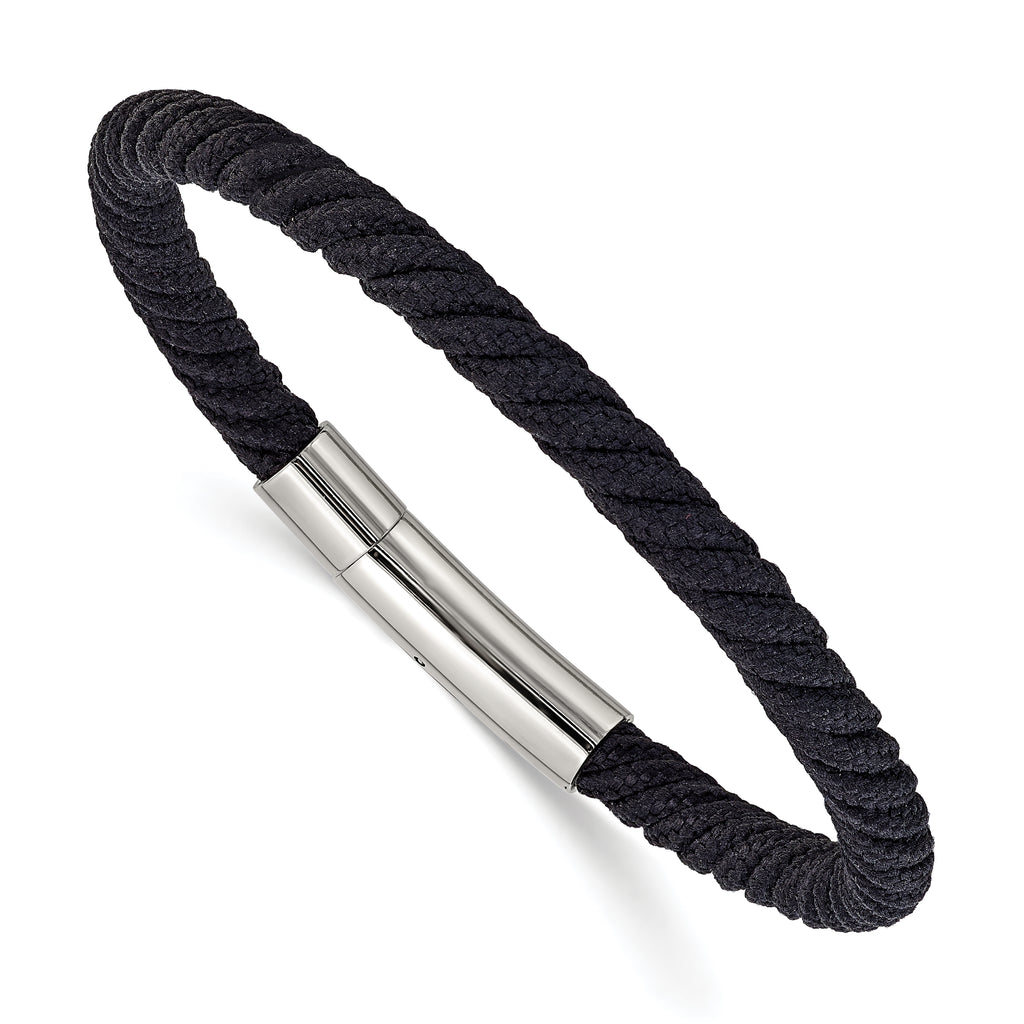 Men's Polished Stainless Steel Bracelet 5mm 8in