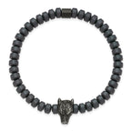 Men's Antiqued Grey Hematite Stainless Steel Bracelet 6mm