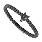 Men's Antiqued Grey Hematite Stainless Steel Bracelet 6mm