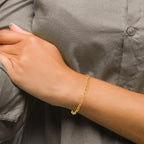 Polished Gold-Tone Stainless Steel Paperclip Chain Bracelet 4.3mm