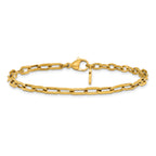 Polished Gold-Tone Stainless Steel Paperclip Chain Bracelet 4.3mm