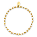 Gold-Tone Polished Freshwater Cultured Pearl Stainless Steel Bracelet 3mm