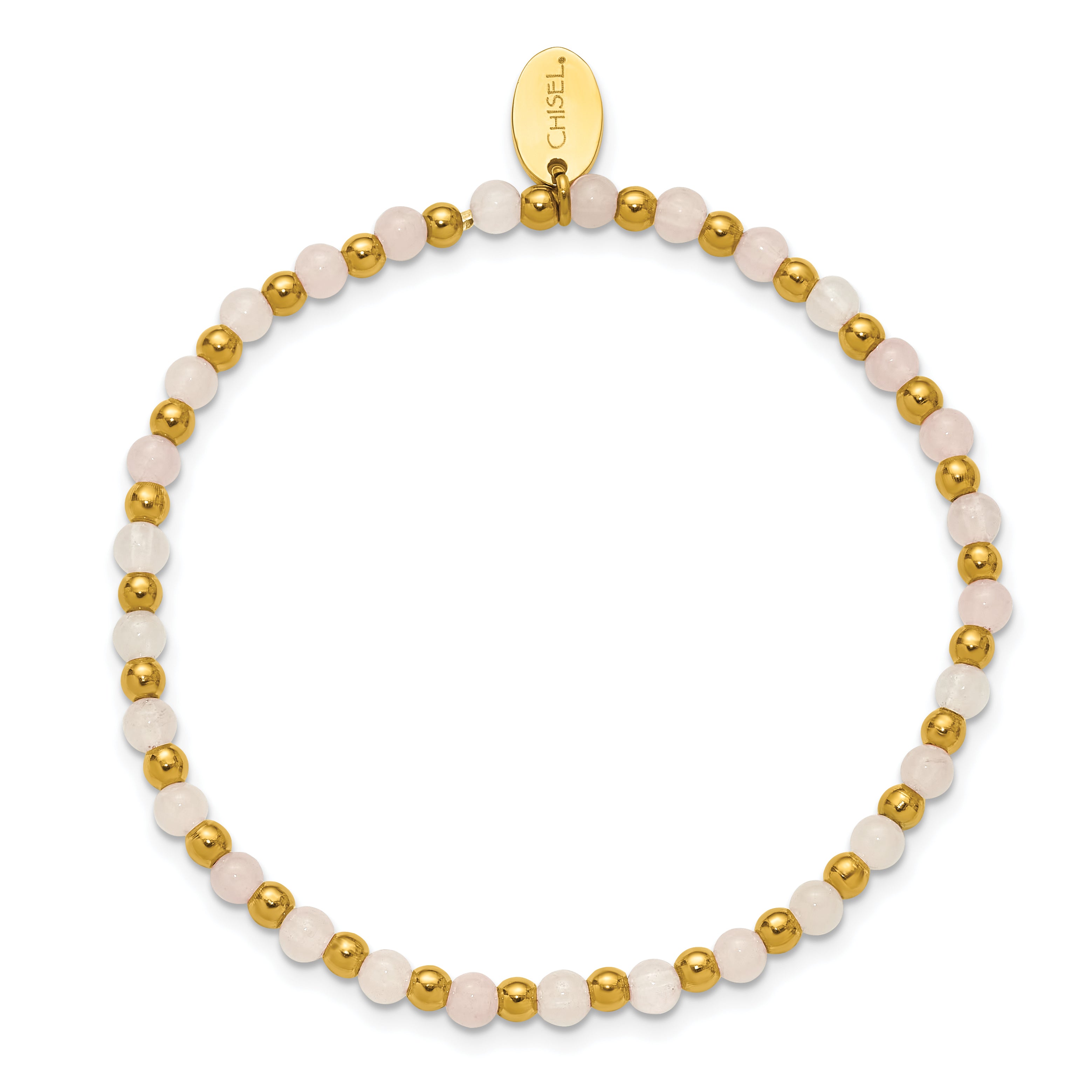 Gold-Tone Polished Pink Other Quartz Stainless Steel Bracelet 3.6mm