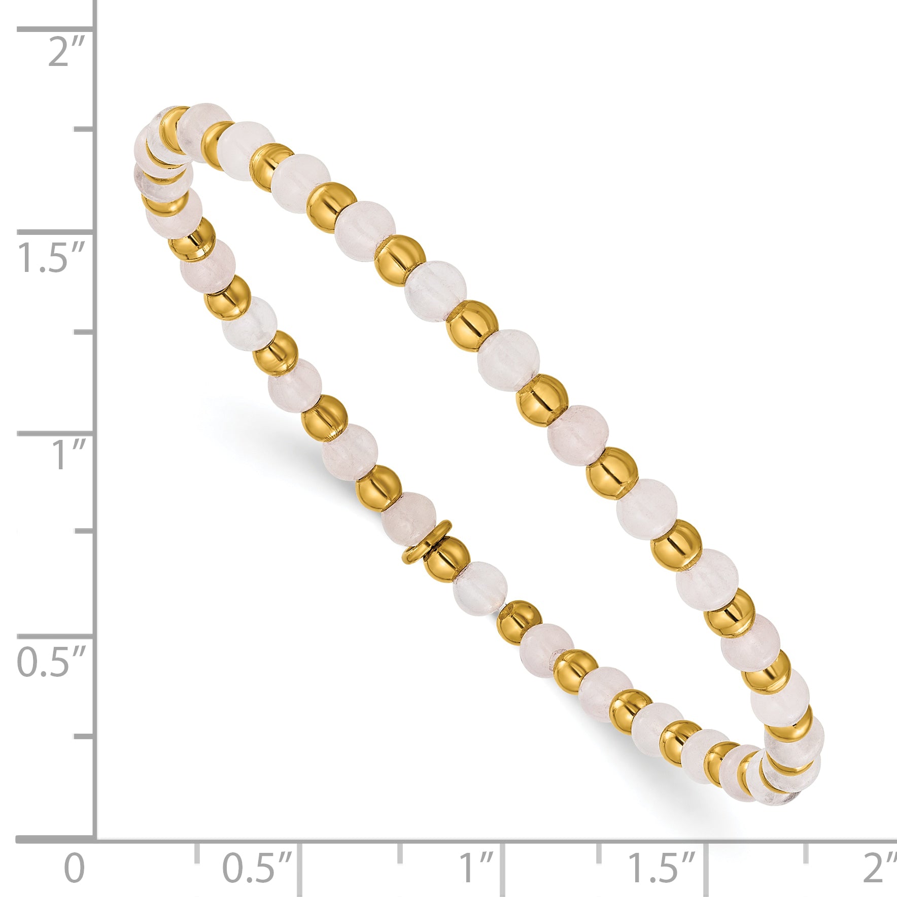 Gold-Tone Polished Pink Other Quartz Stainless Steel Bracelet 3.6mm