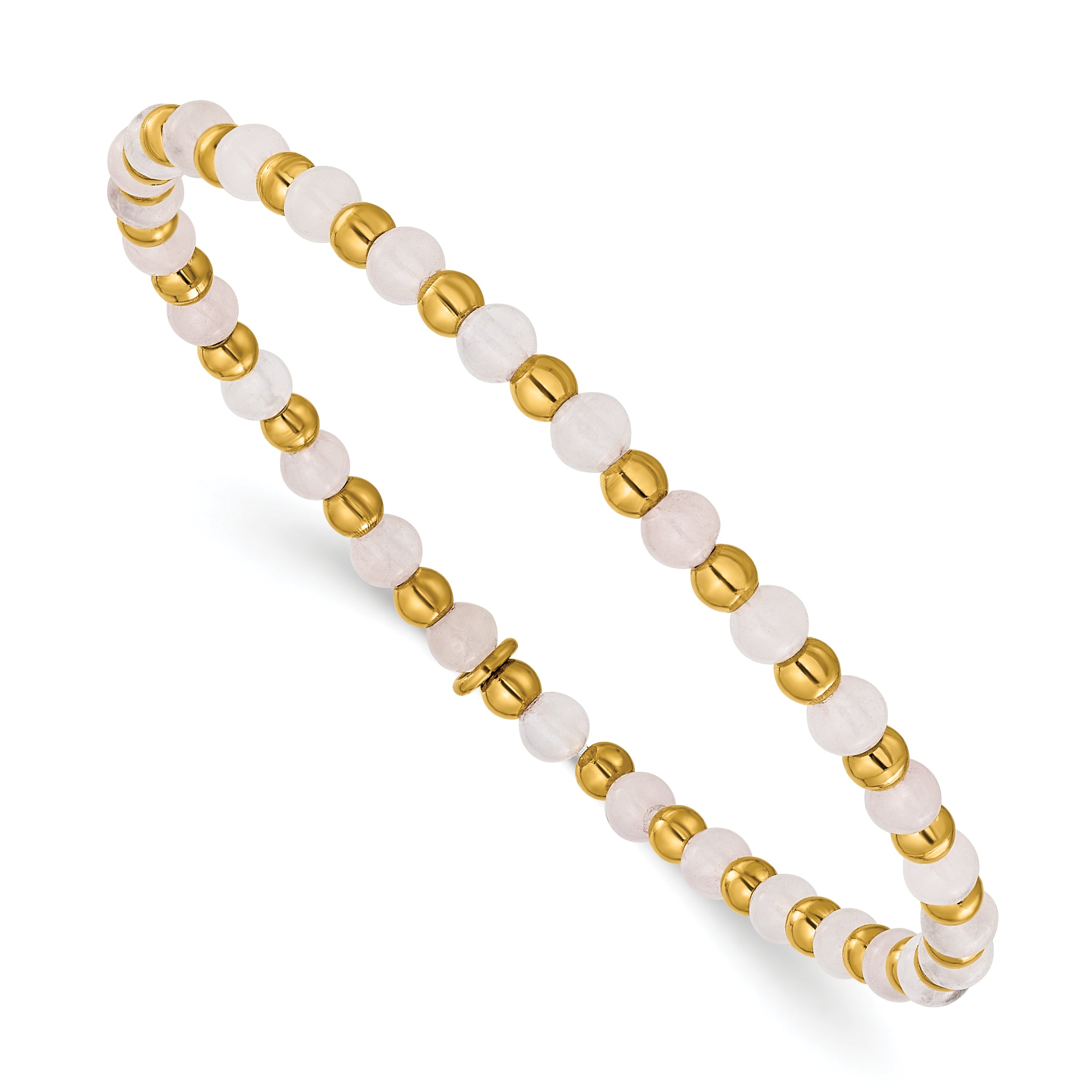 Gold-Tone Polished Pink Other Quartz Stainless Steel Bracelet 3.6mm