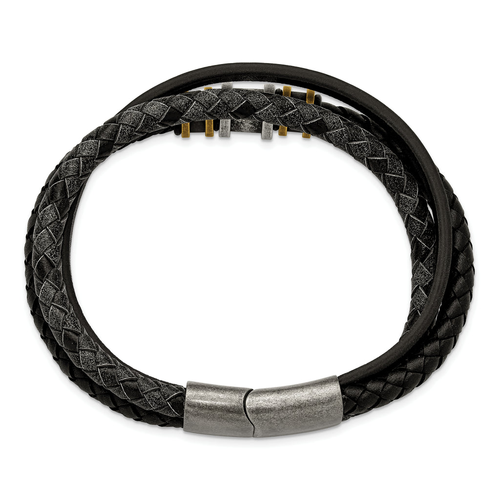 Men's Antiqued Braided Stainless Steel Bracelet 5.4mm
