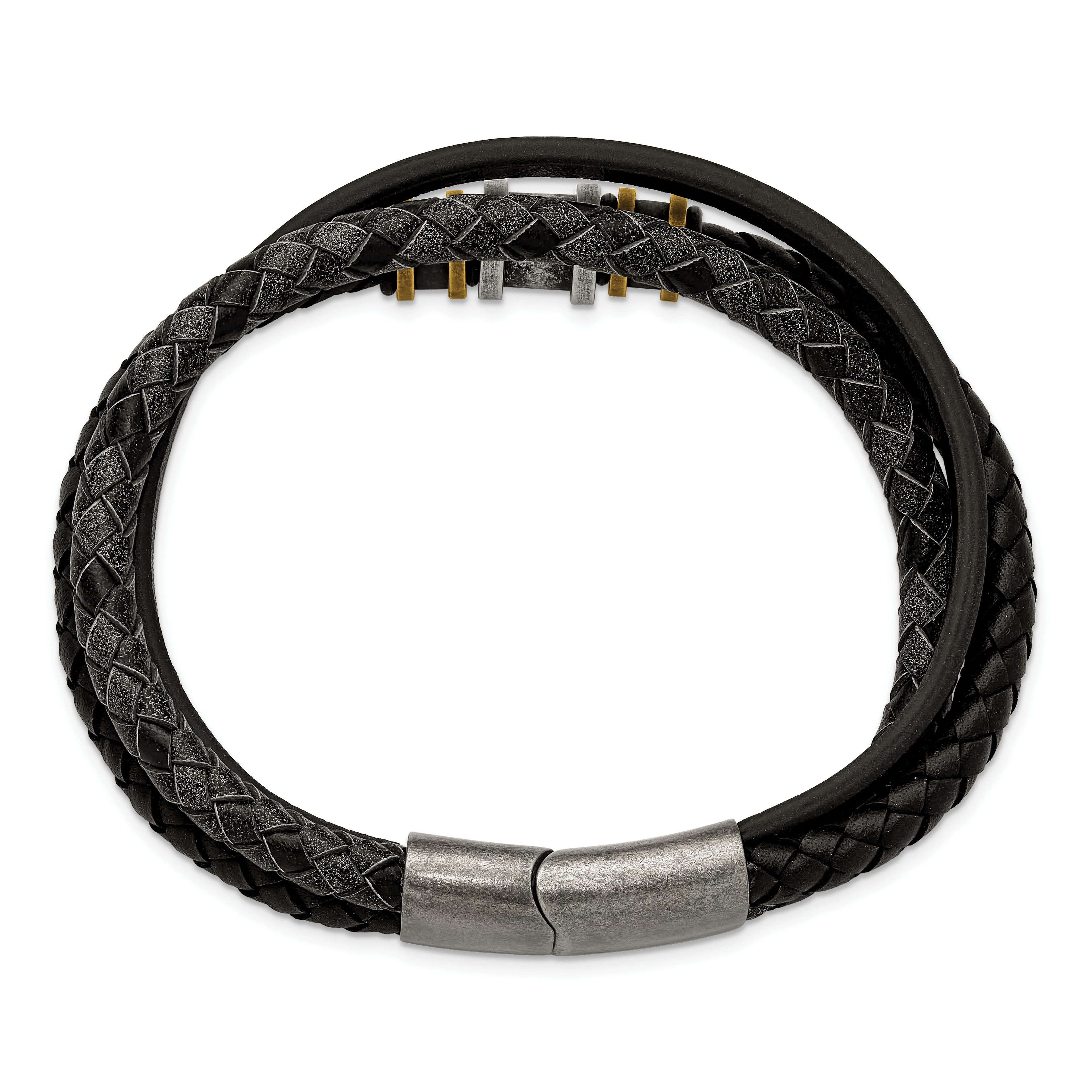 Men's Antiqued Braided Stainless Steel Bracelet 5.4mm