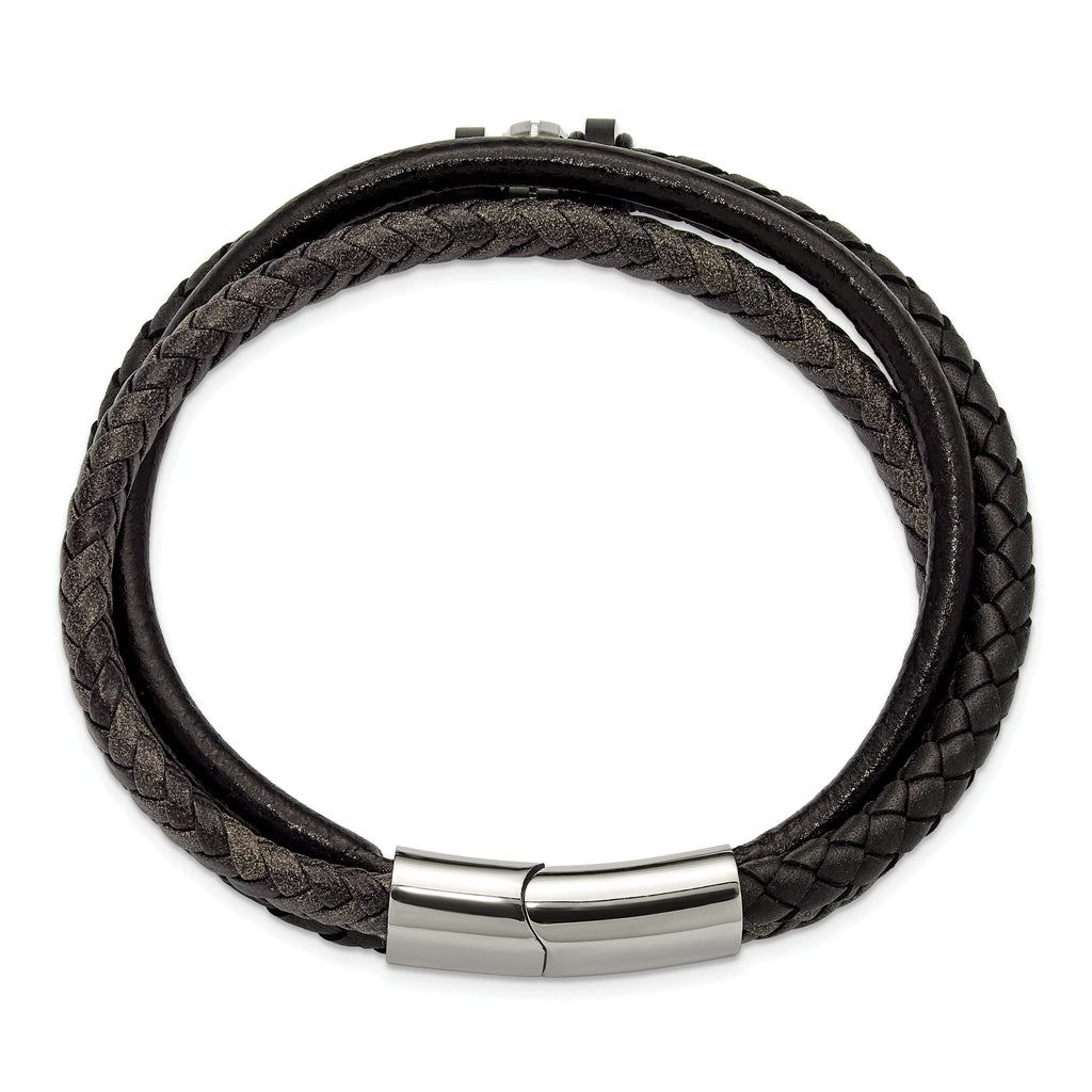Men's Polished Braided Stainless Steel Bracelet 5.4mm