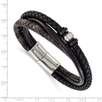Men's Polished Braided Stainless Steel Bracelet 5.4mm