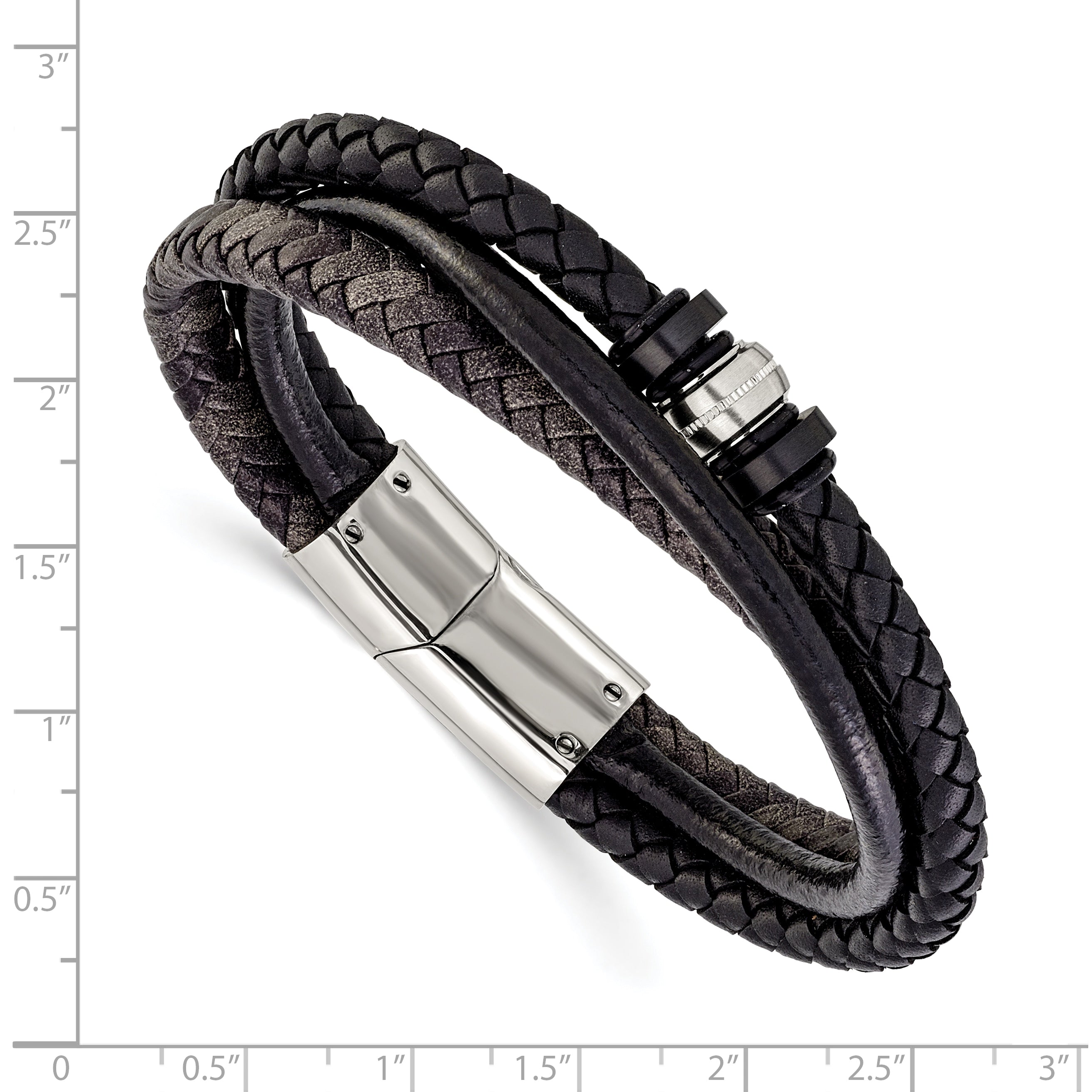 Men's Polished Braided Stainless Steel Bracelet 5.4mm