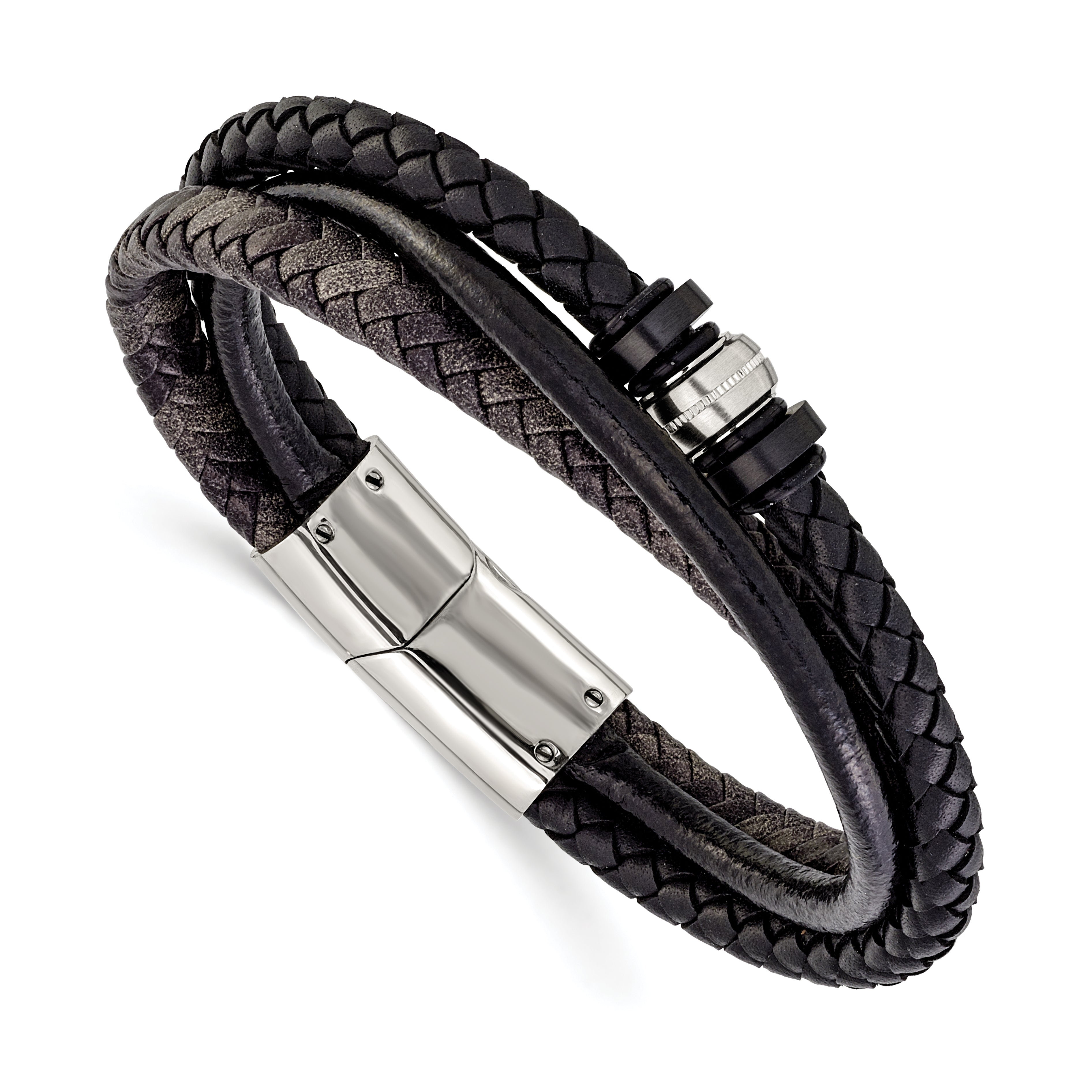 Men's Polished Braided Stainless Steel Bracelet 5.4mm