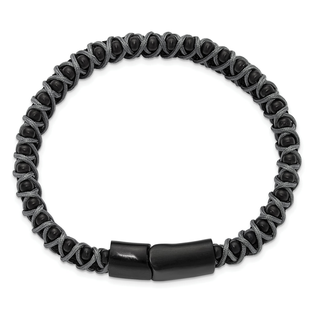 Men's Brushed Black Stainless Steel Bracelet 10.6mm