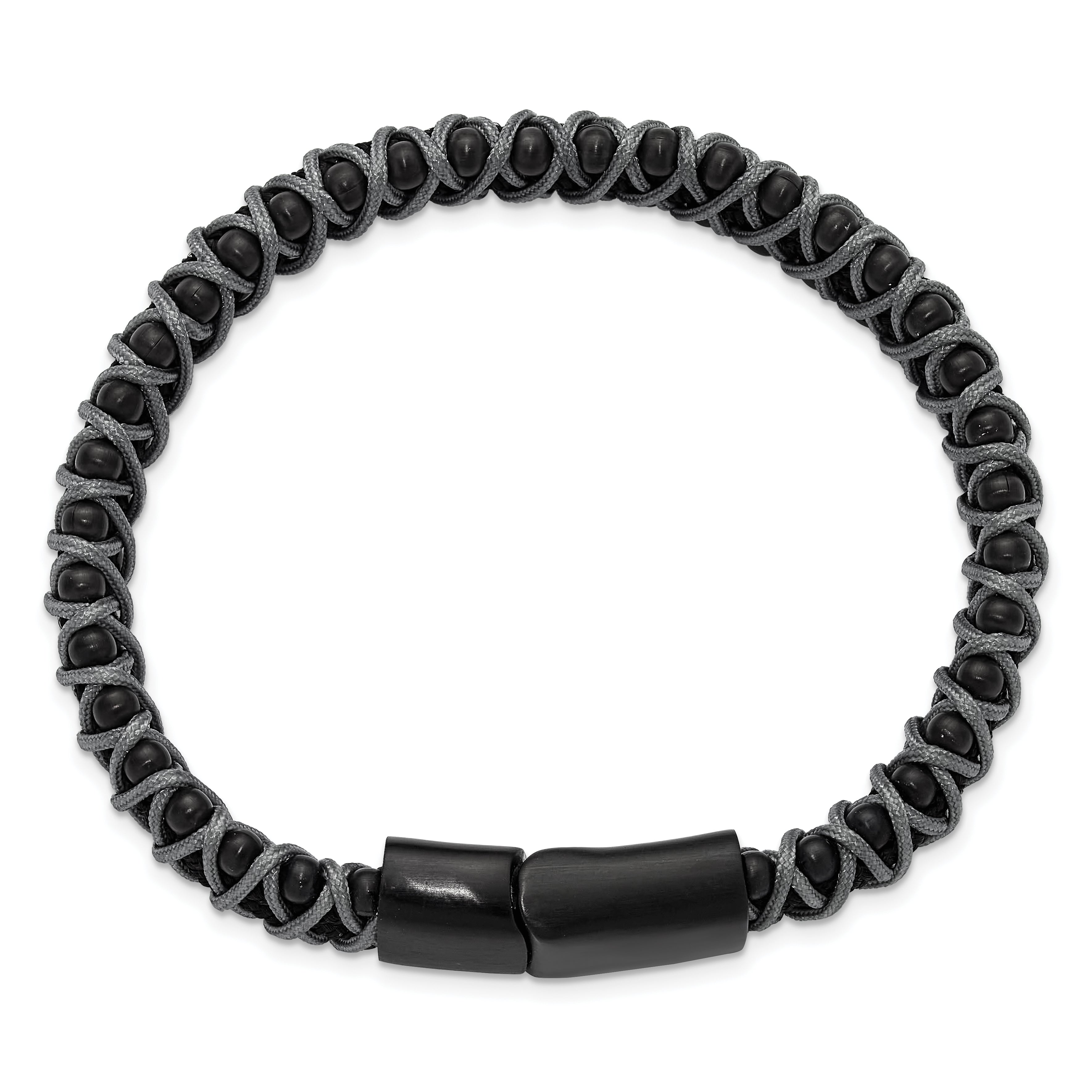 Men's Brushed Black Stainless Steel Bracelet 10.6mm