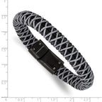 Men's Brushed Black Stainless Steel Bracelet 10.6mm