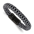 Men's Brushed Black Stainless Steel Bracelet 10.6mm