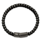 Men's Brushed Black Stainless Steel Bracelet 10.6mm 8.5in
