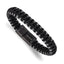 Men's Brushed Black Stainless Steel Bracelet 10.6mm 8.5in