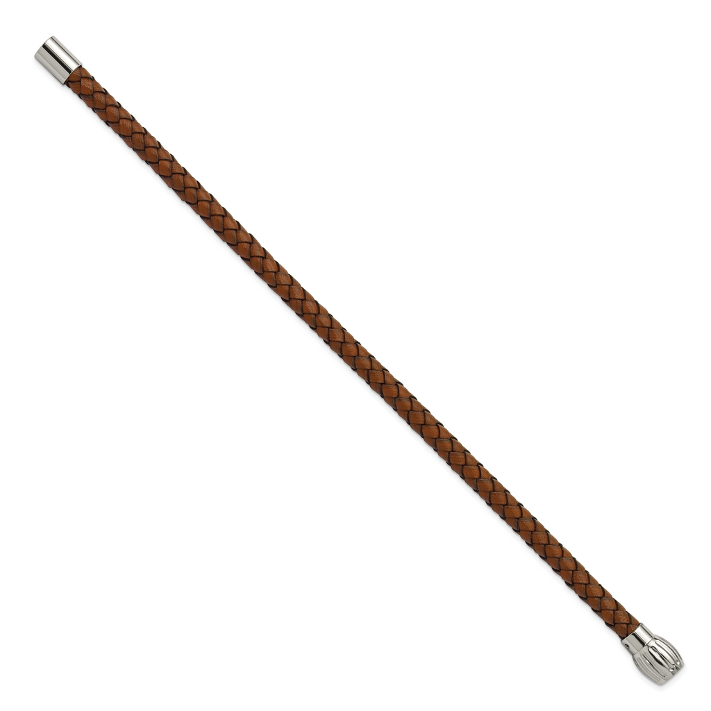 Men's Polished Woven Stainless Steel Bracelet 6mm