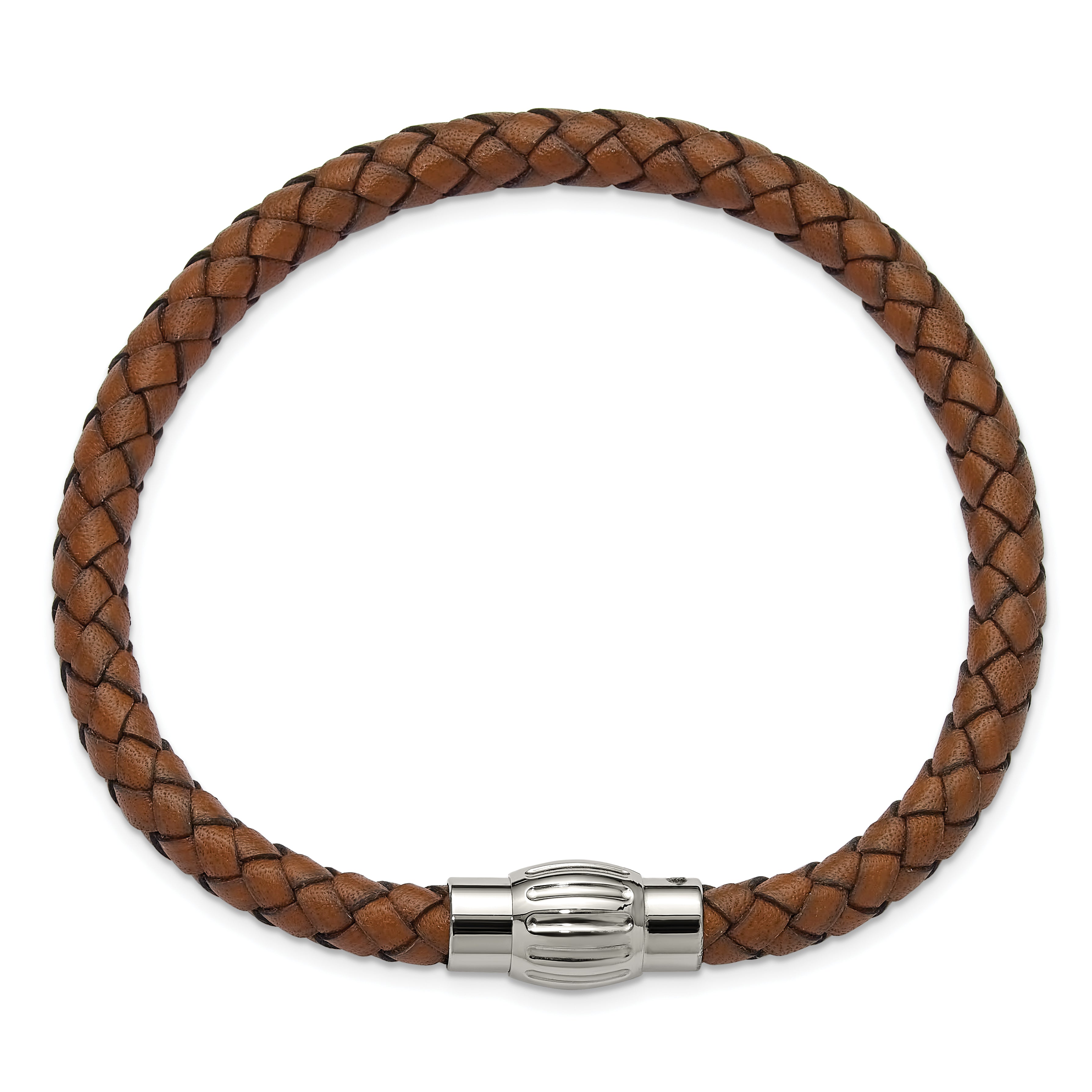 Men's Polished Woven Stainless Steel Bracelet 6mm