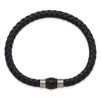 Men's Brushed and Polished Woven Stainless Steel Bracelet 6mm