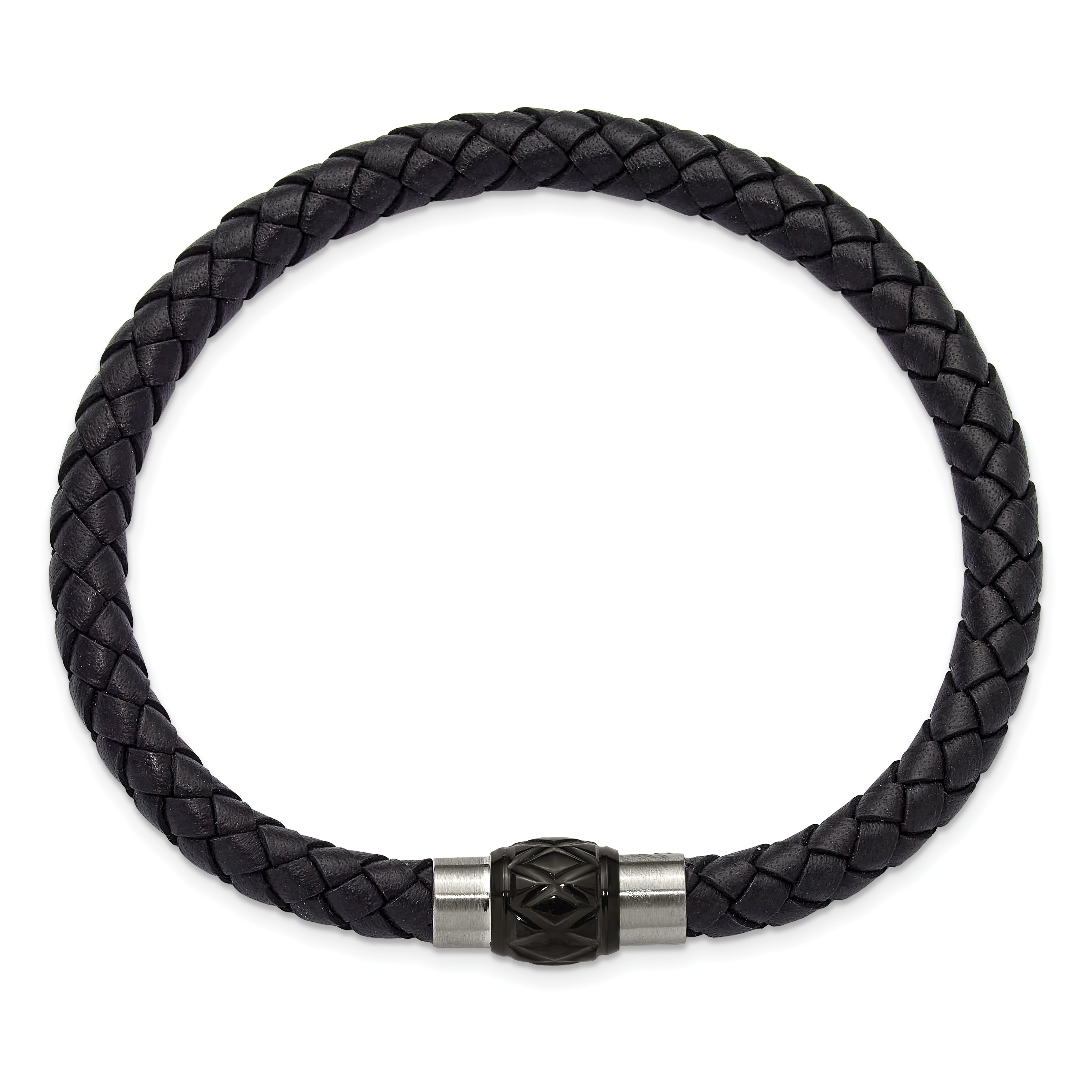Men's Brushed and Polished Woven Stainless Steel Bracelet 6mm